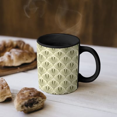 Magische Mok - Foto op Warmte Mokken - Koffiemok - Klassiek - Waaier - Groen - Magic Mok - Beker - 350 ML - Theemok