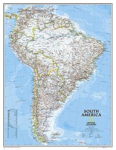 Poster South America Classic - National Geographic - 91 x 177 cm