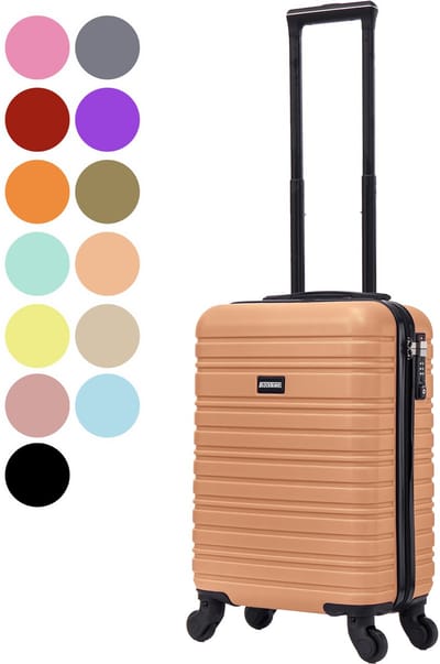 BlockTravel® Handbagage Koffer XS 29L Carryon Koffer - Trolley Handbagage Lichtgewicht 52cm - Reiskoffer met Wielen - Koffer Handbagage - Reistas met Wielen - Valies - TSA-slot - Licht oranje