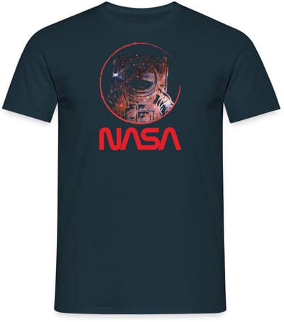 NASA Logo En Astronaut In Galaxie Ontwerp T-Shirt Heren