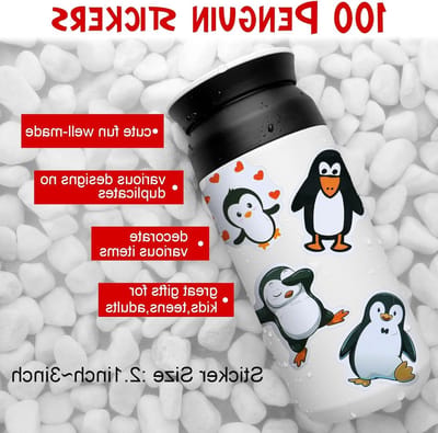 100 Stuks Schattige Pinguïn Stickers - Waterdichte PVC Vinyl Dierenstickers voor Laptops, Flessen en Skateboards, Perfect voor Kinderen en Volwassenen