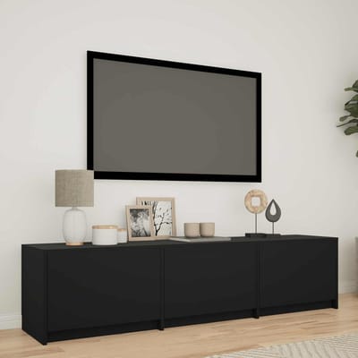 vidaXL - TV-kast - met - LED - 165 - x - 34 - x - 40 - cm - Zwart - Geconstrueerd - hout