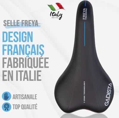 Frankrijk, fietszadel, zeer comfortabel fietszadel, handgemaakt in Italië met gepatenteerde 3ZONE-technologie, waterdicht MTB-zadel voor mannen en vrouwen, ergonomisch design, onmisbaar