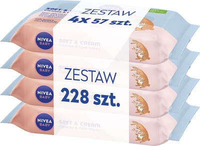 NIVEA NIVEA BABY CHUSTECZKI NAWILŻANE SOFT&CREAM 4X57 SZT.