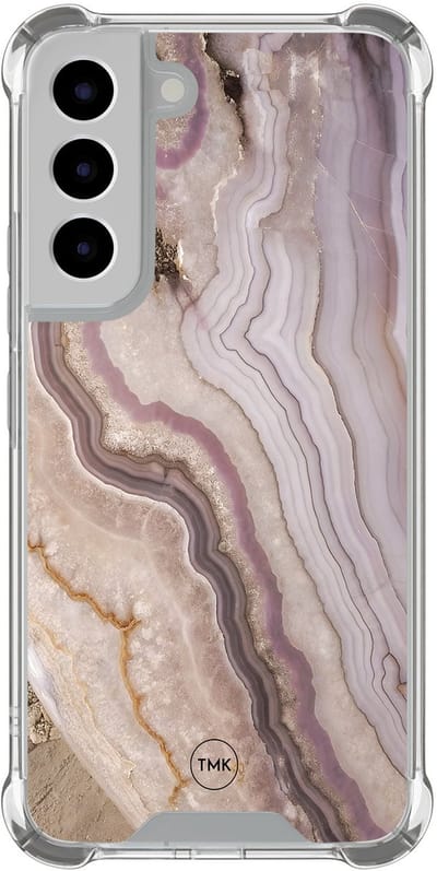 Shockproof hoesje geschikt voor Samsung Galaxy S22 - Blush marble - Schokbestendig - Verhoogde randen - TPU case - Extra Sterke Back Cover - Marmer - Transparant, Multi
