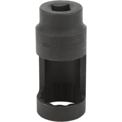 Douille pour injecteur diesel Entraînement 1/2 pouce 27 mm 12 points Acier chrome vanadium Universel pour voitures gray