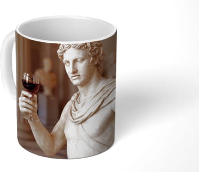 Mok - Koffiemok - Klassiek - Marmer print - Wijn - Mokken - 350 ML - Beker - Koffiemokken - Theemok