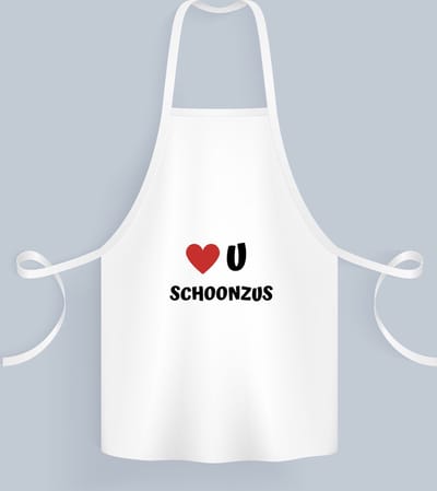 Akyol - love u schoonzus Keukenschort - Zus - de liefste schoonzus - verjaardag - cadeautje voor zus - zus artikelen - kado - geschenk - 82 bij 71 cm