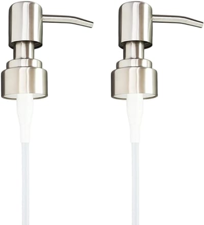 Cosensi - Liquid Soap Dispenser - Vervangpomp - Roestvrij staal - Handig voor keuken en badkamer - Duurzaam en stijlvol - 2-pack