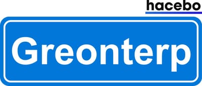 Hacebo - Plaatsnaam Sticker - 29x10 CM - Greonterp sticker - Verkeersborden sticker - grappige cadeaus - Greonterp