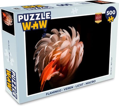 Puzzel Flamingo - Veren - Licht - Macro - Legpuzzel - Puzzel 500 stukjes