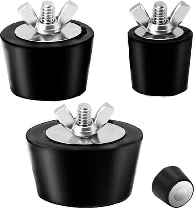 3 Delige Zwembad Afsluiter Set Rubber Pluggen met RVS Schroeven voor Skimmer & Leidingen