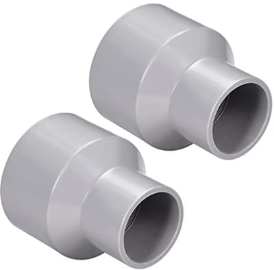PVC Reductiekoppeling 50 mm x 40 mm - 2 Stuks voor Bouw en Irrigatie