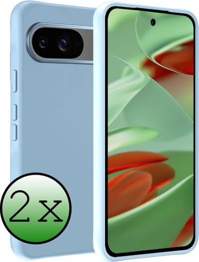 Hoesje 2 Stuks - Geschikt voor Google Pixel 9 - Sterk & Shockproof - Case Siliconen - Back Cover - Telefoon Hoes - Lichtblauw