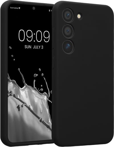kwmobile telefoonhoesje geschikt voor Samsung Galaxy S23 - TPU backcover met siliconen coating - Smartphone case in zwart