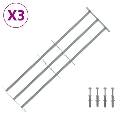 vidaXL - Beveiligingsrooster - voor - ramen - met - 3 - kruisbalken - 3 - st