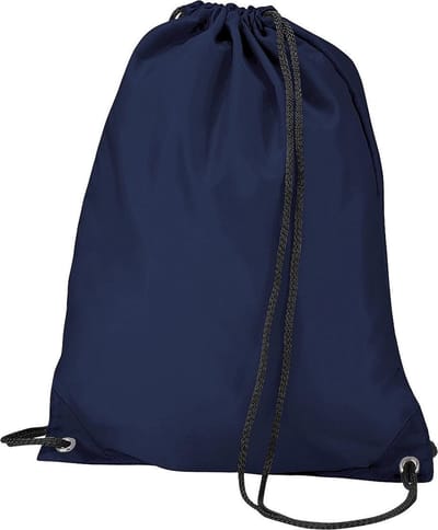BagBase Budget Waterbestendige Sport Gymsac-trekkoordzak (11L) (Pakket van 2) (Marine)