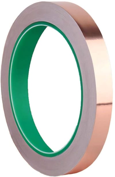 Dubbelzijdige geleidende tape koperfolietape voor kunst en handwerk - EMI-afscherming en reparatie (10 mm x 20 m)