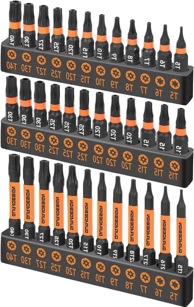 Torx Bits Set - Veiligheidsbits Ster - Schroefwerk Klussen - S2 Gelegeerd Staal - 36 Delig - Zilver