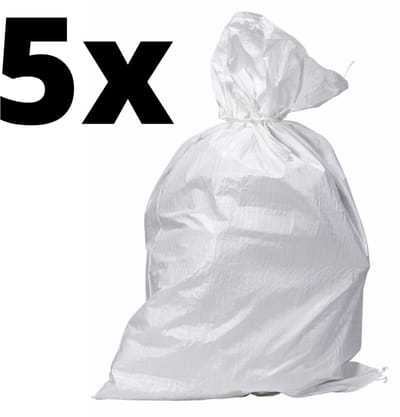Puinzak - 5 stuks 65x100 cm puinzakken bouwafvalzakken geweven steenpuin zandzak - puin zak puinzak - big bag - Bulkzak - zakken 5stuks