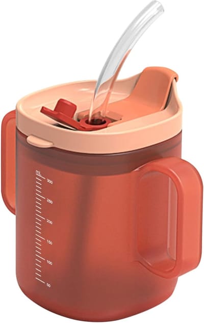 longziming - drinkbeker - Waterfles - Lekvrije waterbeker - Anti-lek mondstuk - Met handvatten - Duidelijke maatverdeling - Multifunctioneel 3-in-1