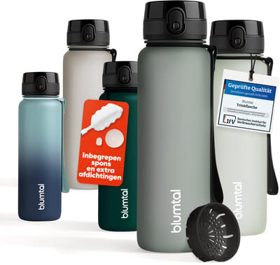 Blumtal Drinkfles - BPA Vrij - Lekvrij - Waterfles - 500 ml - Grijs