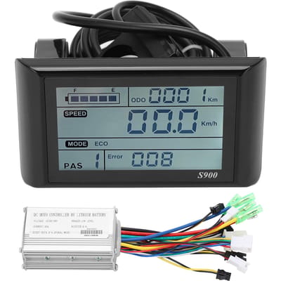 Contrôleur de moteur sans balais 36 V/48 V 15 A, panneau d'affichage LCD S900 pour guidon électrique de 22,2 mm gray