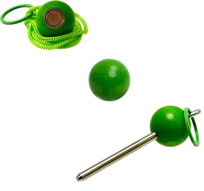 Boulemaus - Jeu de Boules - Bouleset Kleur lichtgroen - 1 Magneet - krachtige magnetische bouleopraper in de vorm van but met koord – 4 kg - 1 Traceur de Terrain -V2A roestvrij staal- 1 but