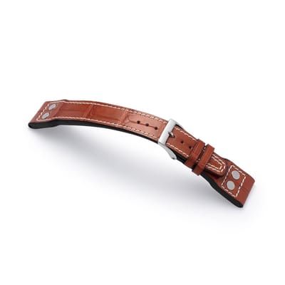 Horlogeband alligator 22/18 mm cognac M