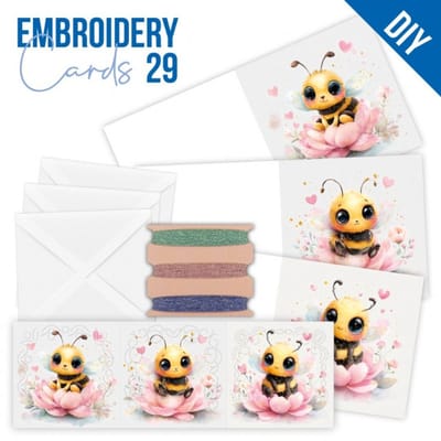 Stitch and Do PP cards 29 - Cute Bees - Stitch and Do borduursets incl. borduurgaren - Gratis verzonden