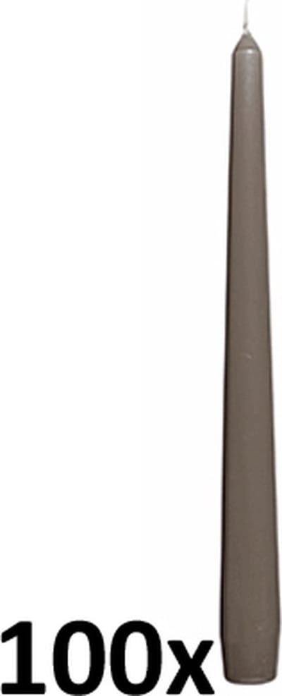 Bolsius Professional - Horeca gotische kaars - 100 stuks per verpakking - Taupe