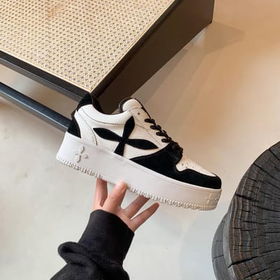 Witte schoenen met dikke zool voor dames, lente, nieuw, I-trend, casual, sport, all-match sneakers 37 gray