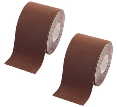 Boobtape - Borst tape - Bra tape - BH tape - 5 Meter - Bruin - 2 rollen - Handige tape om jouw borsten op hun plek te houden - Jurktape - van CHPN