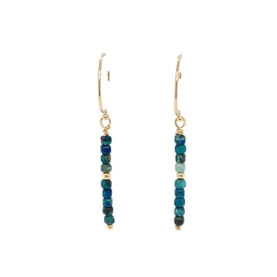 Pat's Jewels Oorbellen - Oorbellen Dames - Oorhangers - Edelsteen Hanger - Edelsteen - Blauw - Goud - Handgemaakt