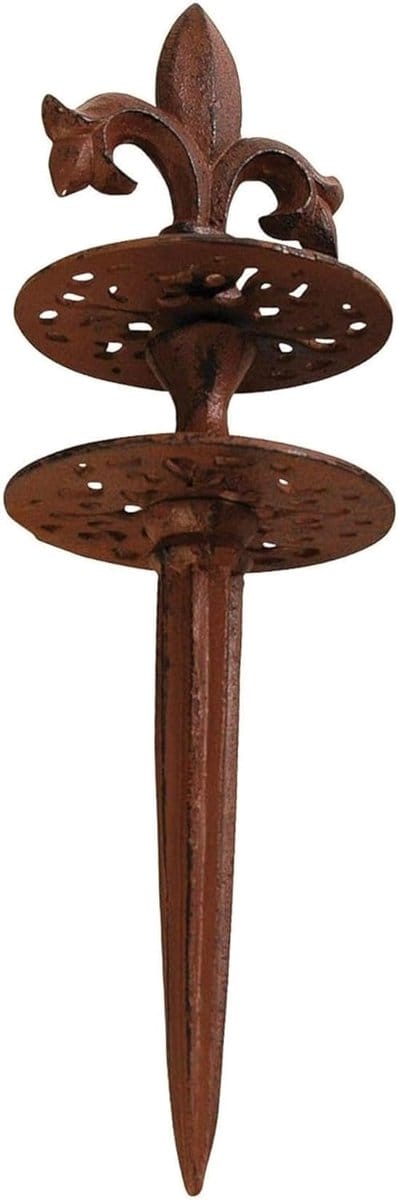 Slanggeleider Tuin - Hose Guide - Planten Beschermen - Gietijzer Materiaal - 10x10x32 cm - Bruin