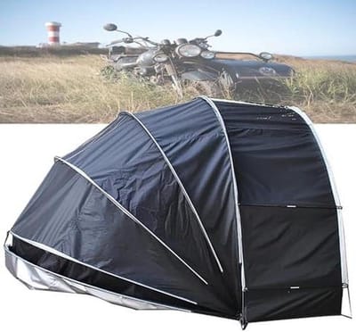 Motorfietsstalling Tent - Fietsenstalling Overkapping - Buiten Opslag - Dubbele Tentconstructie - 200 x 165 x 170 cm - Zilverkleurig