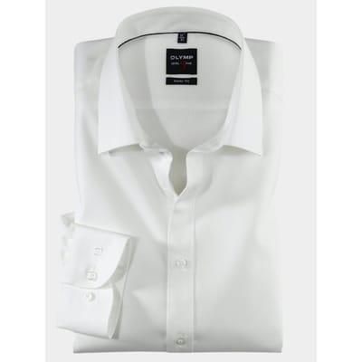 OLYMP Level 5 body fit overhemd - off white twill - Strijkvriendelijk - Boordmaat: 45 (EU maat: XXL)