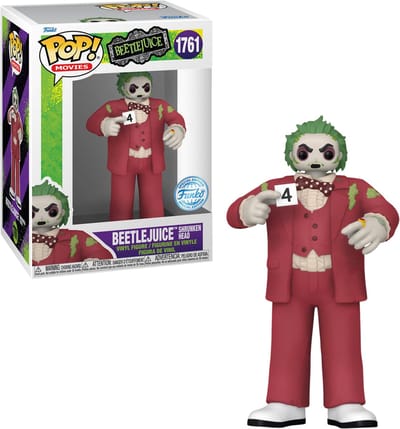 Funko Pop! Movies: Beetlejuice - Beetlejuice Shrunken Head #1761 Entertainment Earth Exclusive