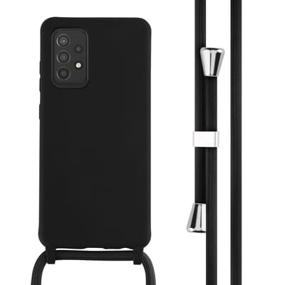imoshion Hoesje - Geschikt voor Samsung Galaxy A52 (4G) / A52s / A52 (5G) - Siliconen hoesje met koord - Zwart