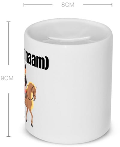 Akyol - paardrijder vrouw met eigen naam Spaarpot - Paarden - paarden liefhebbers - iemand die houdt van paarden - verjaardag - cadeau - kado - 350 ML inhoud