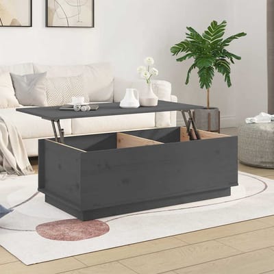 vidaXL - Salontafel - 100x50x35 - cm - massief - grenenhout - grijs