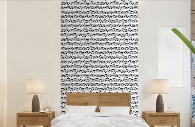 Behang - Fotobehang Muziek - Patronen - Muzieknoten - Breedte 120 cm x hoogte 240 cm