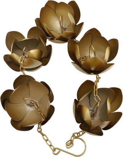 Decoratieve Regenketen - Waterafvoer Ketting - Buiten Decoratie - Lotus Bloemen Ontwerp - 12 Meter - Goud