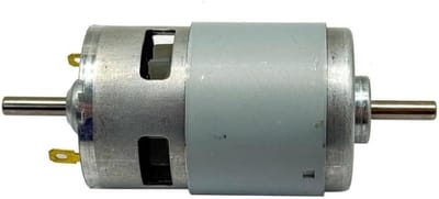 Dubbele Asmotor - Tafelslijper Motor - Werkplaatstoepassingen - Dubbele Aandrijfassen - 111 cm - Zilver
