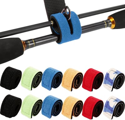 12 Stuks Neopreen Hengelriemen voor Vissers – Verstelbare, Antislip, Waterdichte Band