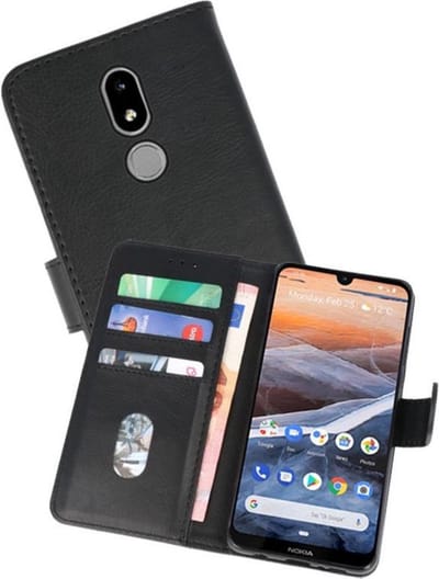 Hoesje Geschikt voor Nokia 3.2 - Kaarthouder Book Case Telefoonhoesje - Zwart