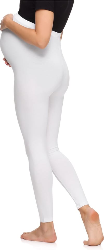 Merry Style MS-MS10-297-LE Dames Zwangerschapsleggings Leggings - Sport - Vrijetijdsbroek - Lang - Viscose - Sporbroek - Yogabroek - Wit - L