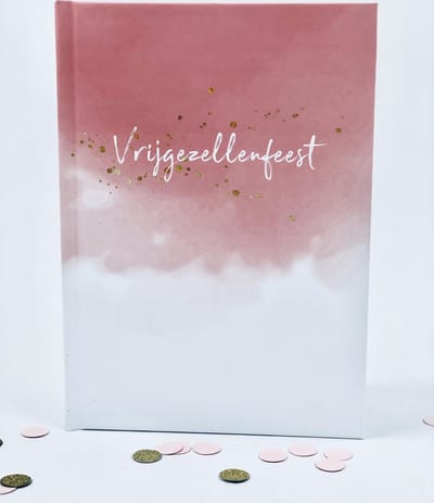 Vrijgezellenfeest boek - Vrijgezellenfeest invul en fotoboek - A5 - Hardcover -Roze