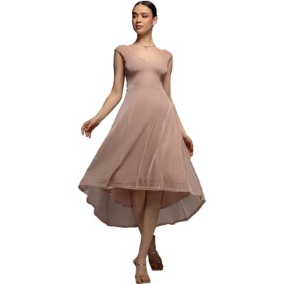 Asymmetrische jurk met blote schouders vrouw Goddiva Lurex