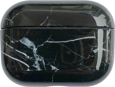 KELERINO. Marmer Case Cover geschikt voor Airpods Pro - Beschermhoes - Zwart